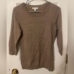 New York & Co. Tan sweater, 1/4 length sleeve. Size xsmall.